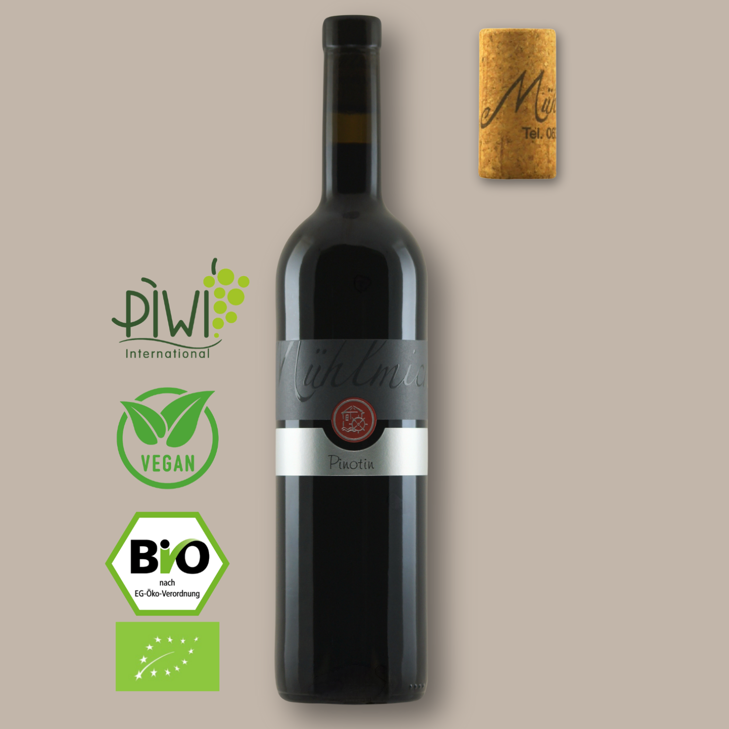 Pinotin Rotwein trocken Eichenfass Barrique Bio Weingut Mühlmichel Kirchheim Pfalz